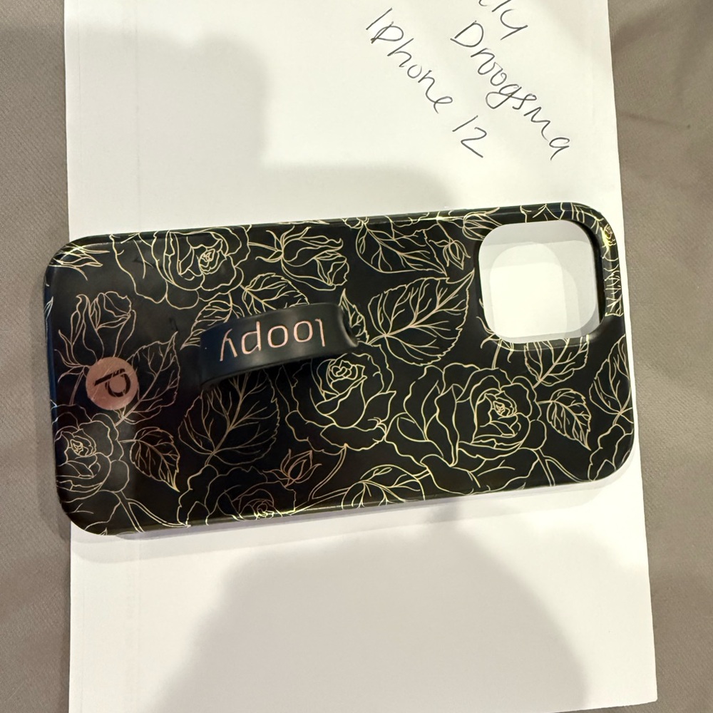 Loopy Case Black Floral iPhone 12 Case